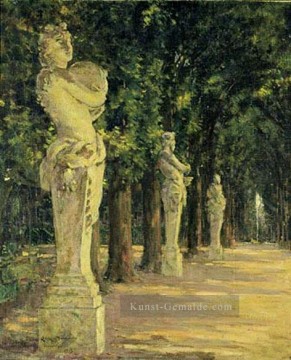  impressionistische Kunst - Allee de Lété Versailles impressionistische Landschaft James Carroll Beckwith Wald